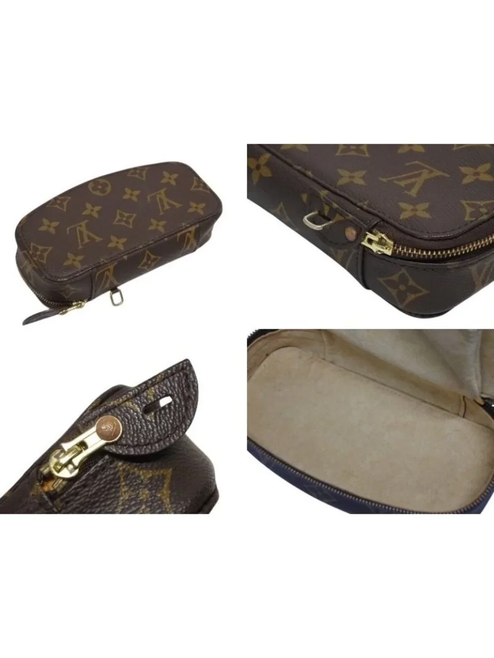 Louis Vuitton Poche Monte Carlo Jewelry Case Brown Gold